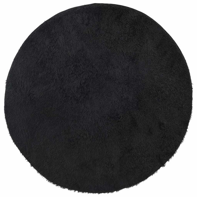 shaggy gulvtæppe NAVARRA 120x120 cm høje luv polyester sort