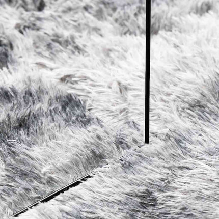 shaggy gulvtæppe NAVARRA 160x160 cm høje luv polyester sølvgrå