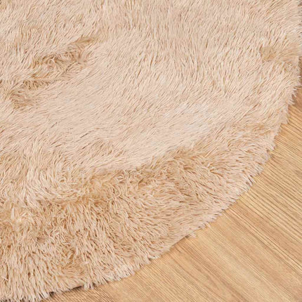 shaggy gulvtæppe NAVARRA 240x240 cm høje luv polyester beige
