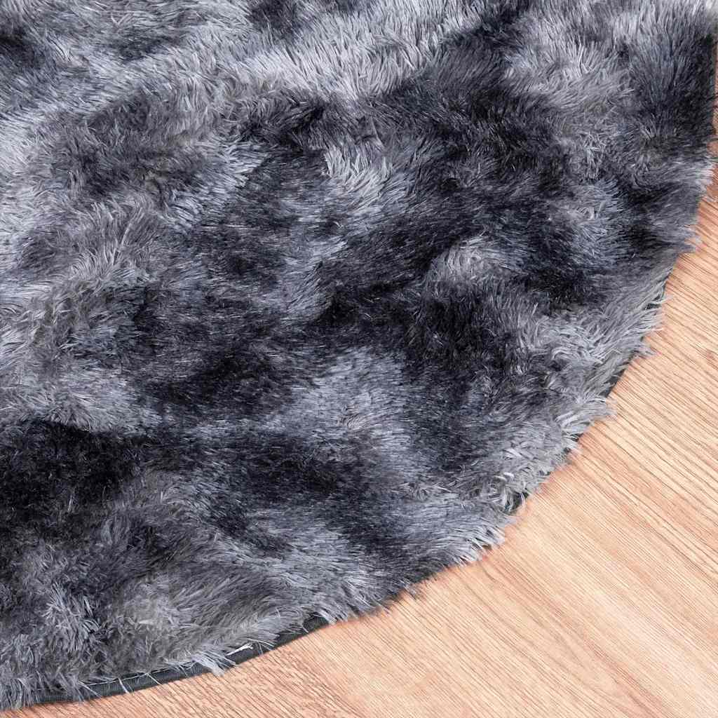 shaggy gulvtæppe NAVARRA 240x240 cm høje luv polyester mørkegrå