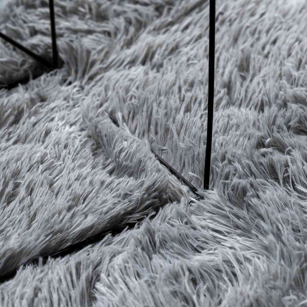 shaggy gulvtæppe NAVARRA 240x240 cm høje luv polyester lysegrå