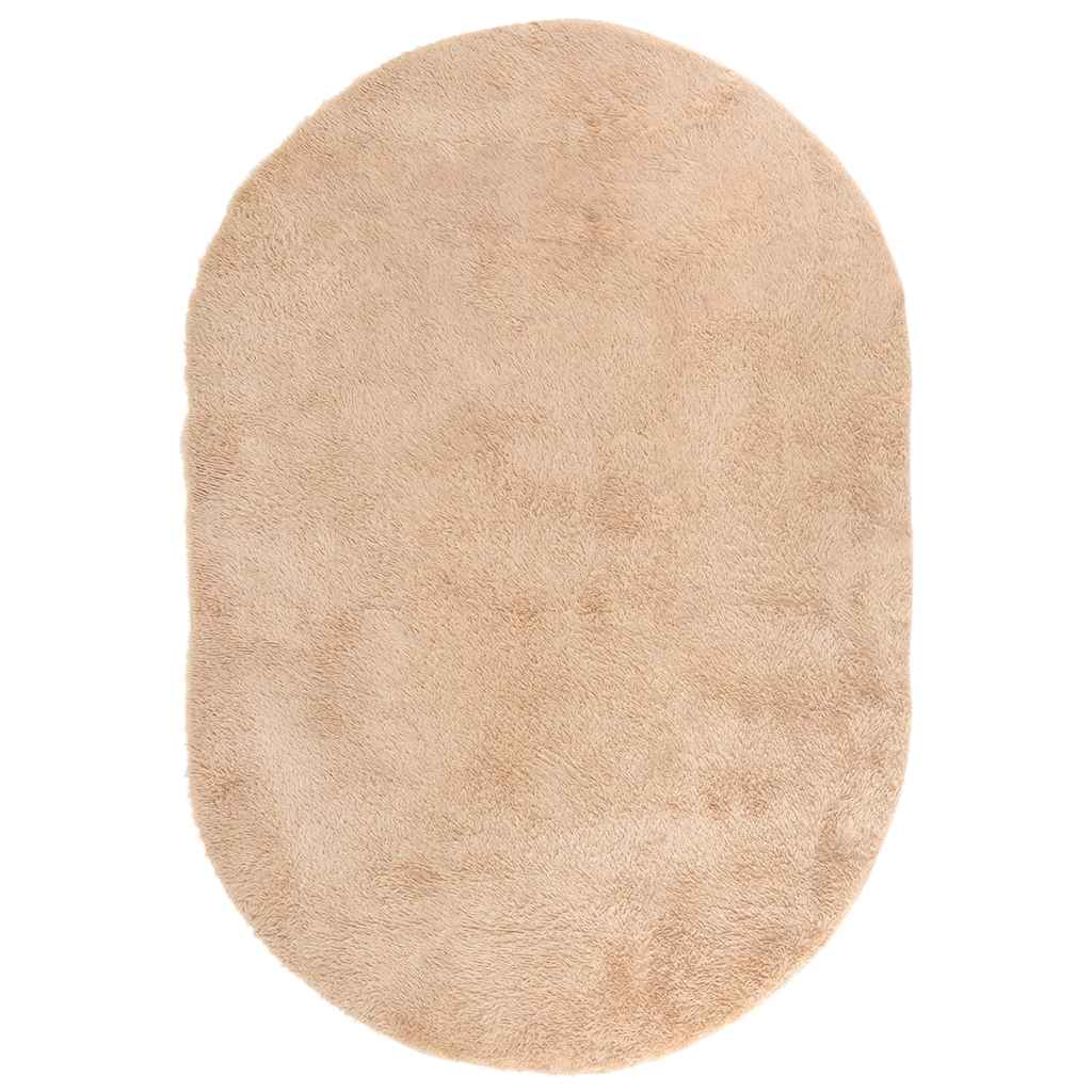 shaggy gulvtæppe NAVARRA 300x200 cm høje luv polyester beige