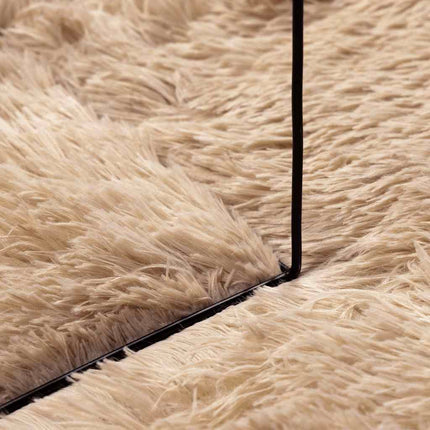 shaggy gulvtæppe NAVARRA 300x200 cm høje luv polyester beige