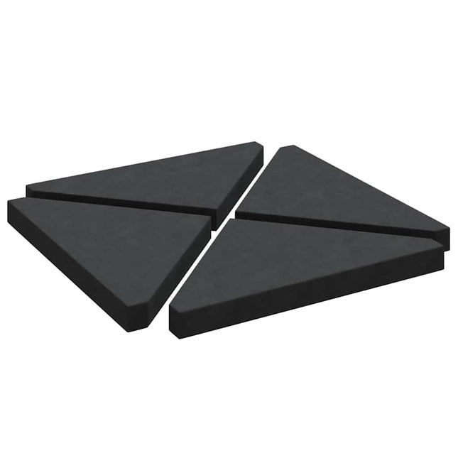 parasolvægtplader 4 stk. granit 14 kg trekantet sort