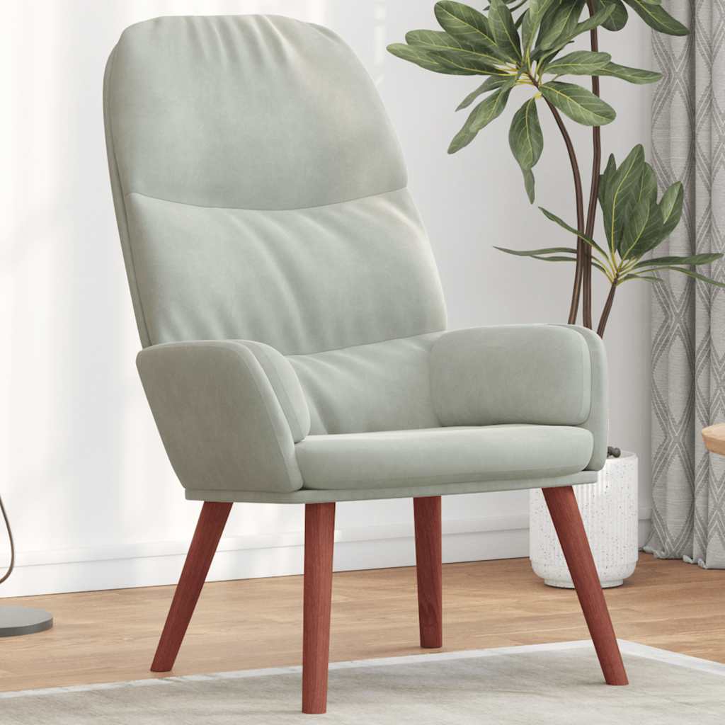 lænestol fløjl lysegrå