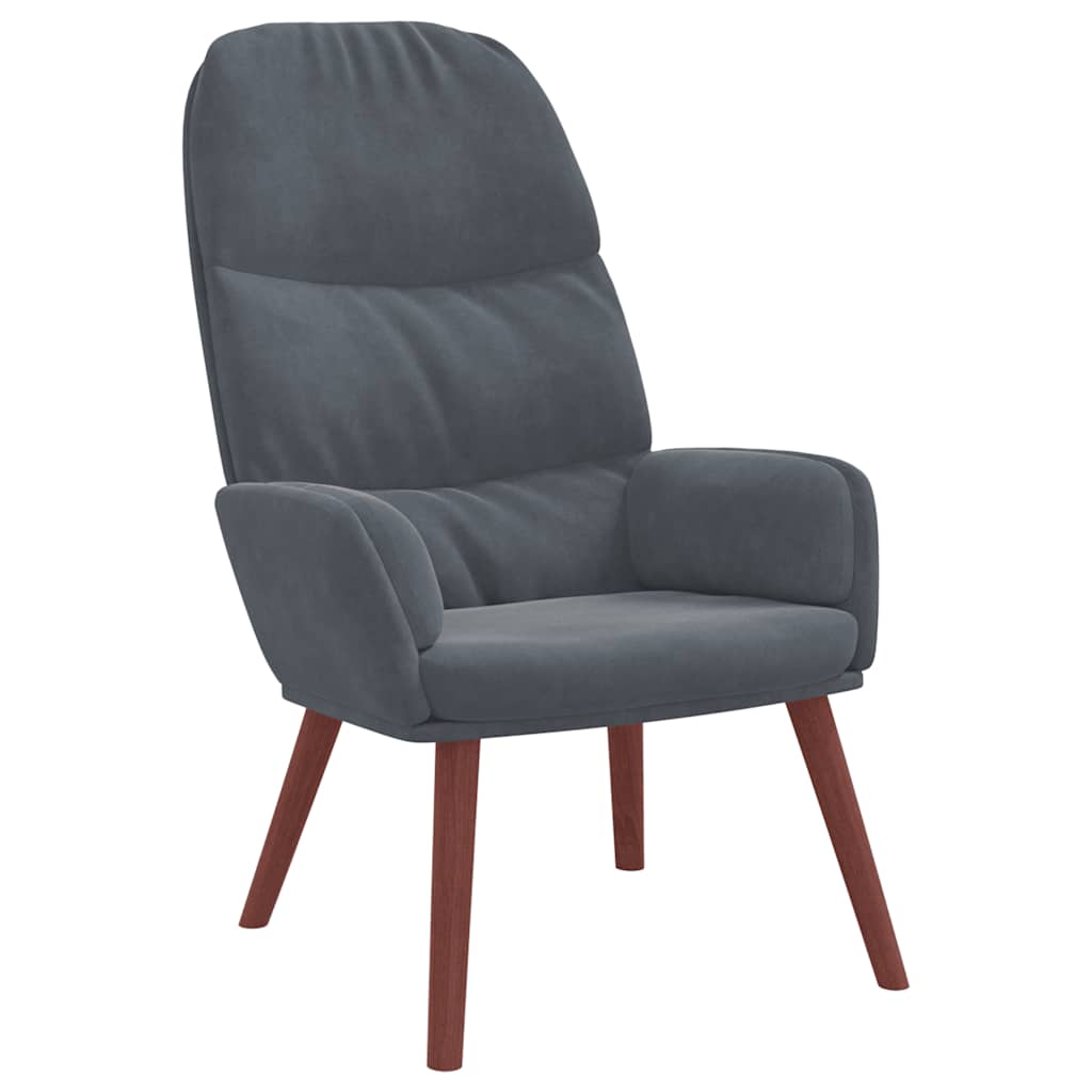 lænestol fløjl mørkegrå