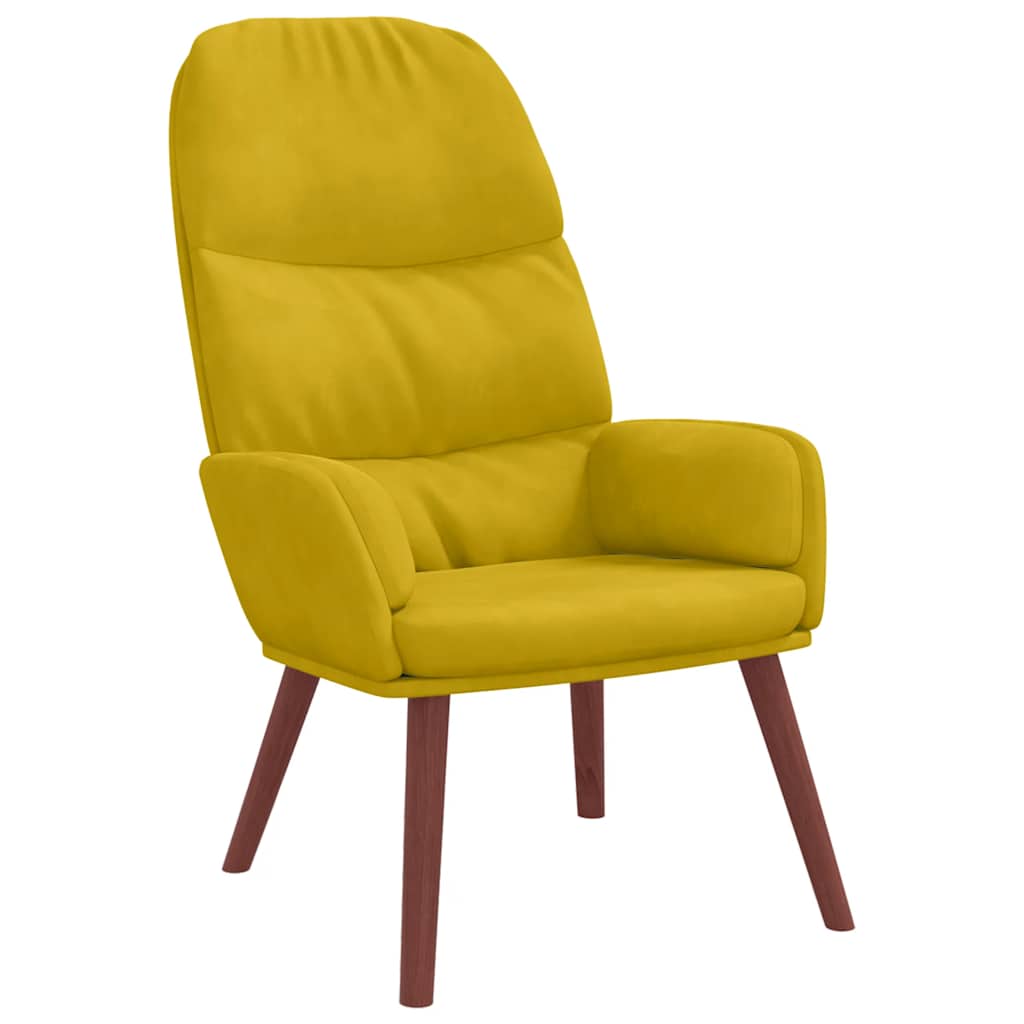 lænestol fløjl gul