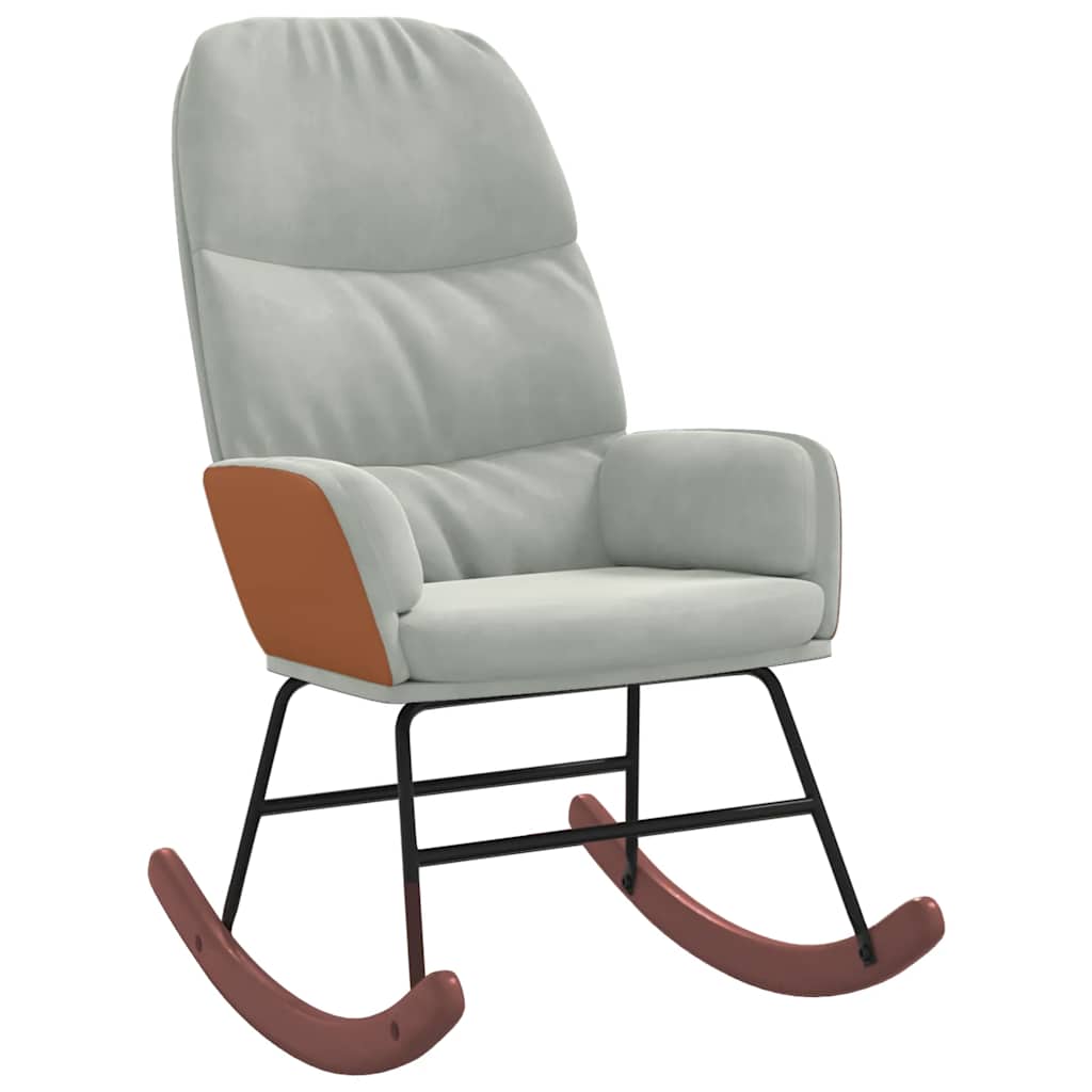 gyngestol fløjl lysegrå