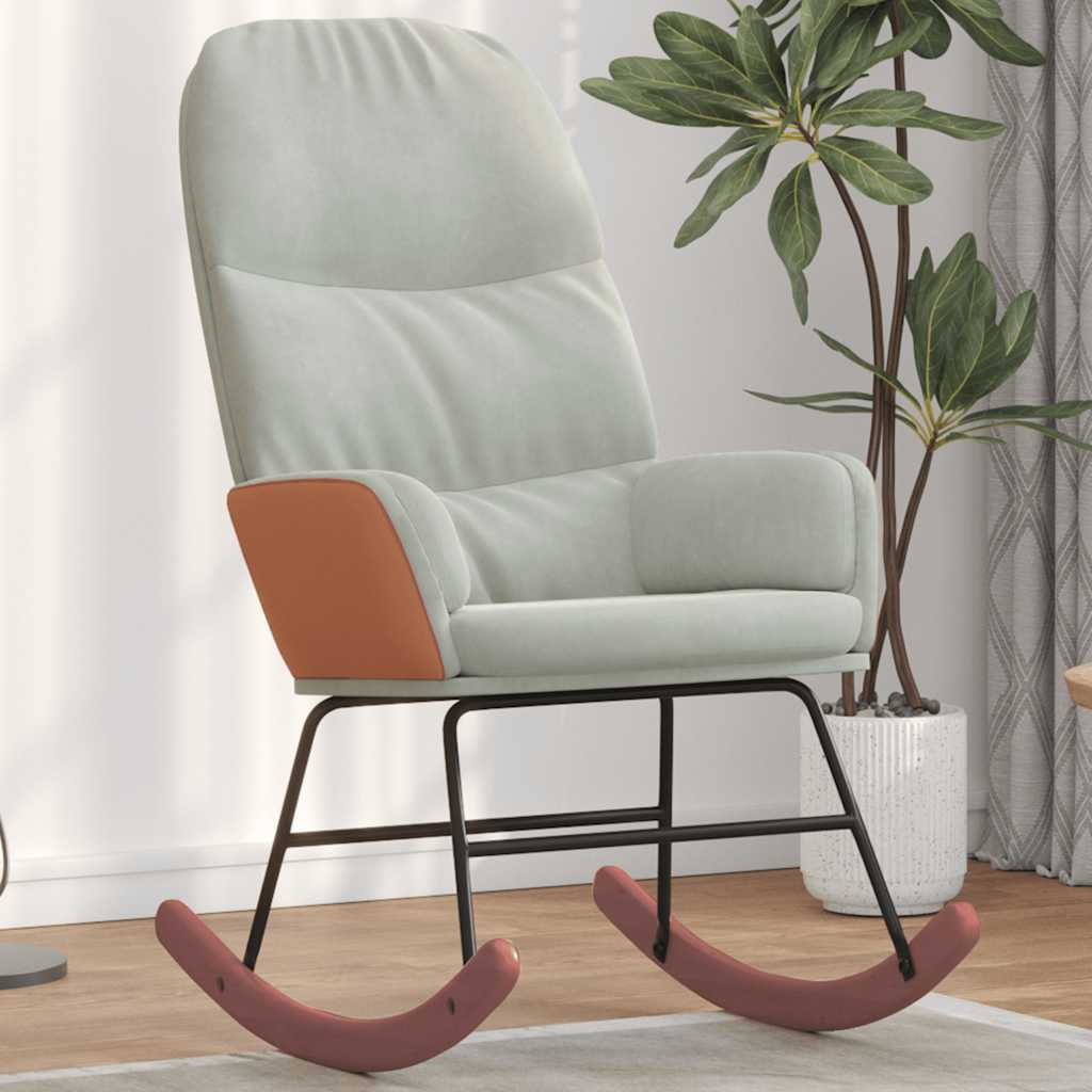 gyngestol fløjl lysegrå