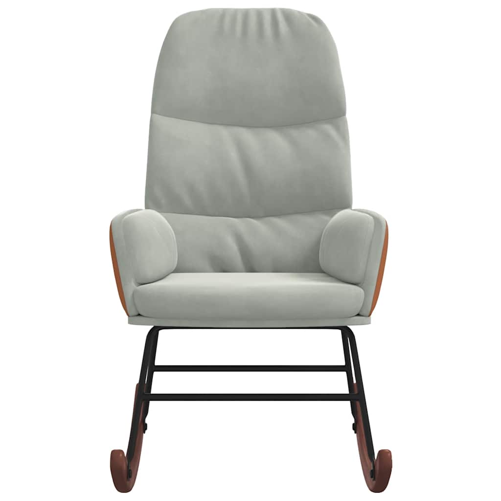 gyngestol fløjl lysegrå