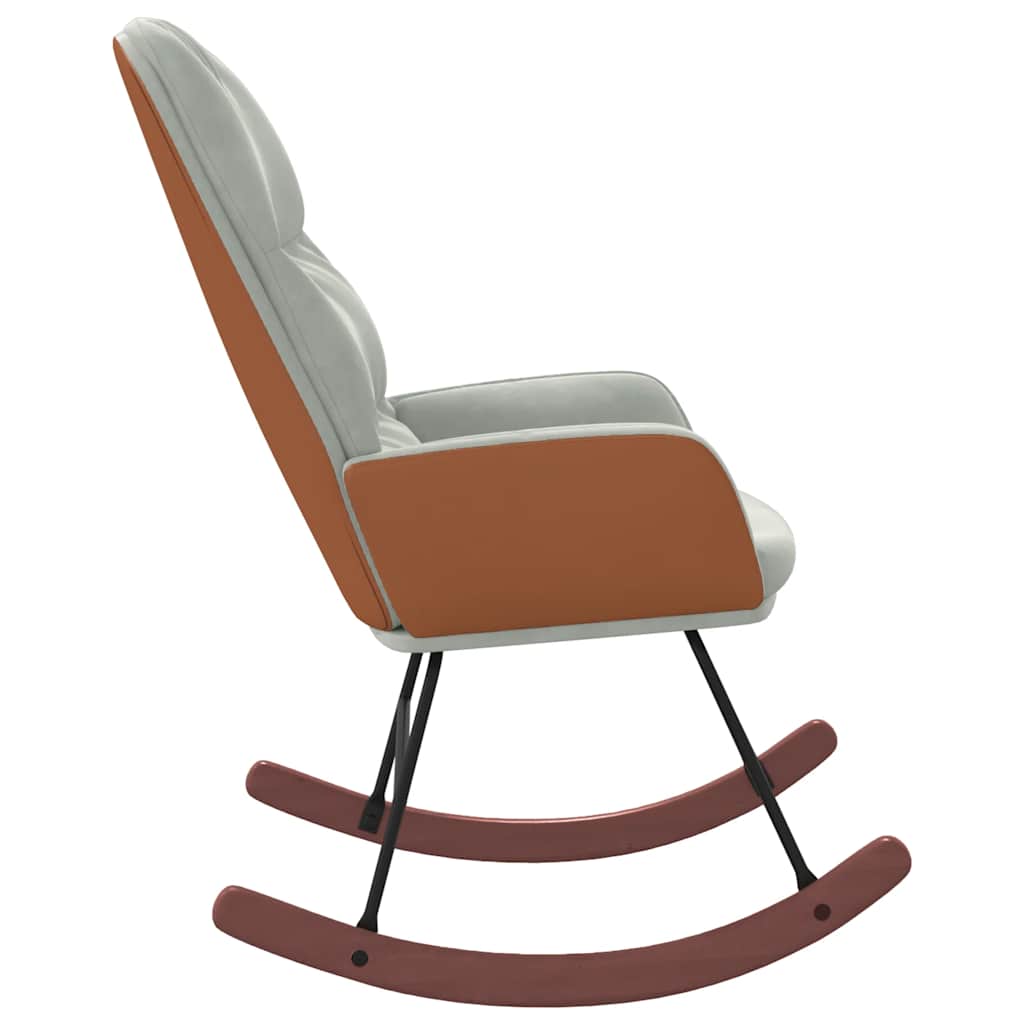 gyngestol fløjl lysegrå