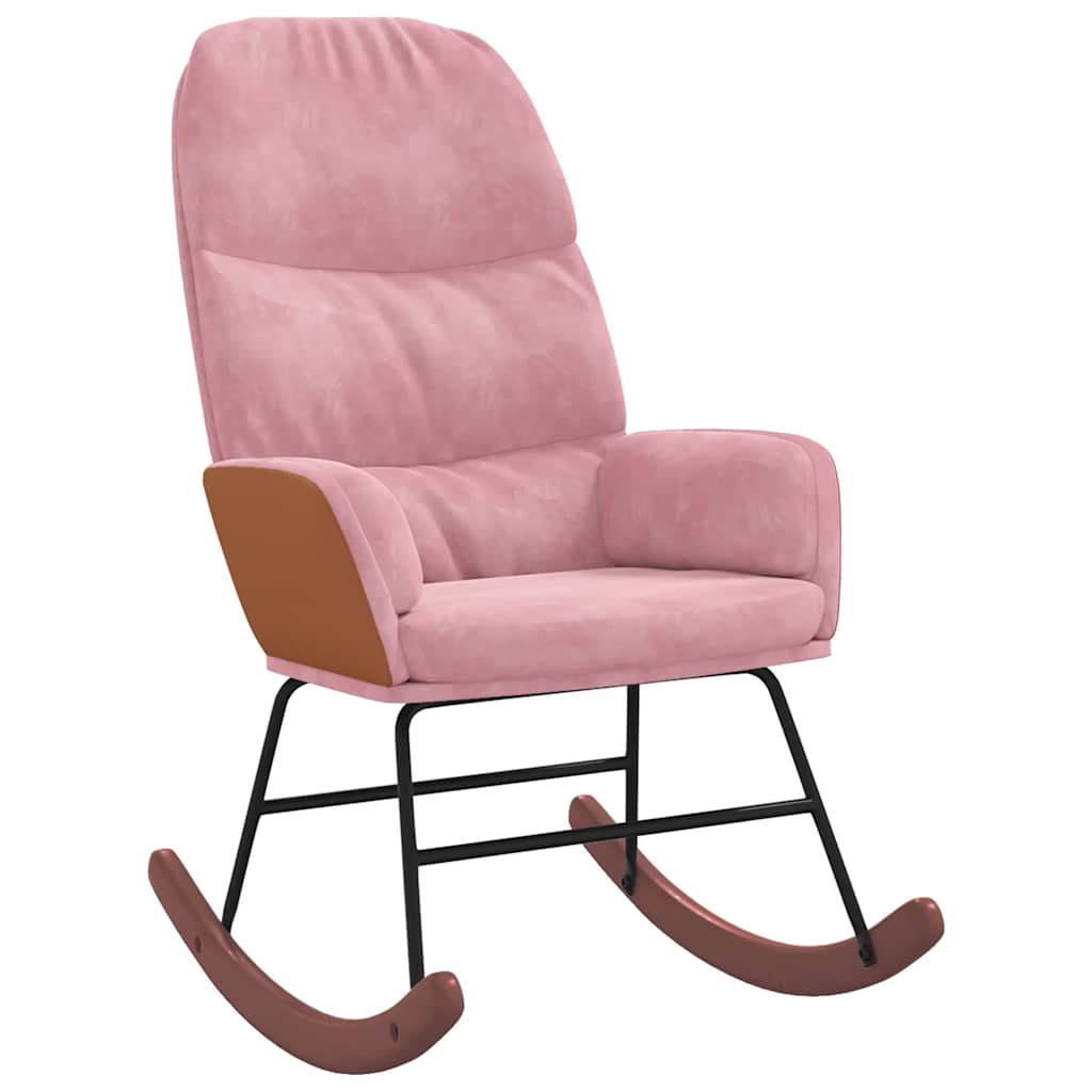 gyngestol fløjl lyserød
