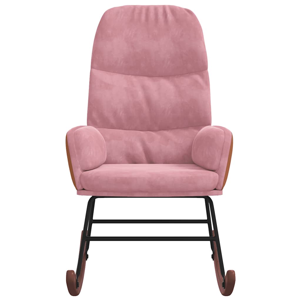 gyngestol fløjl lyserød