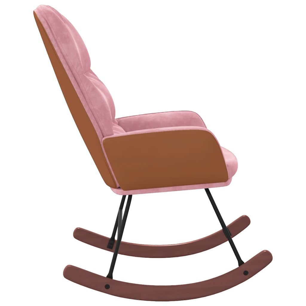gyngestol fløjl lyserød