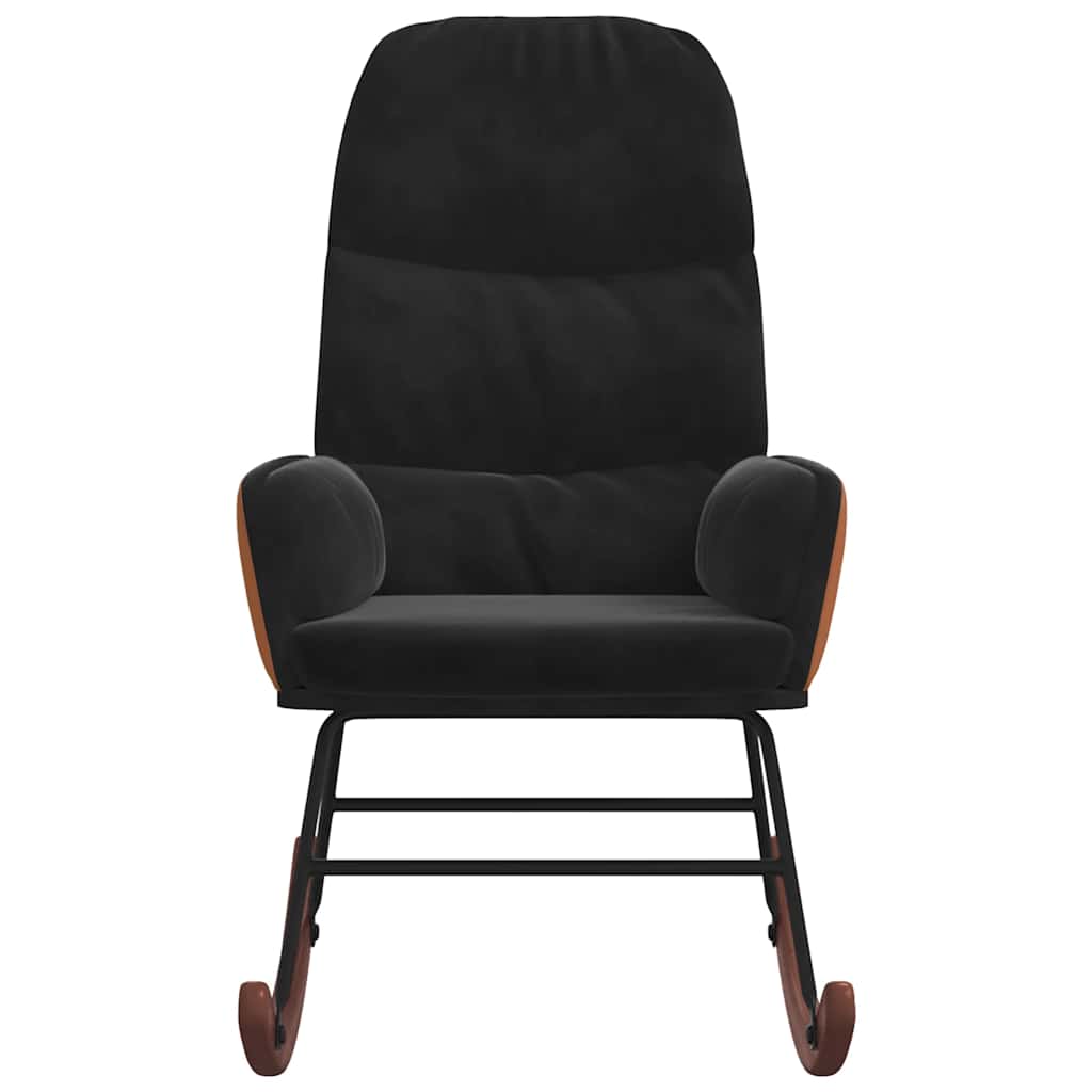 gyngestol fløjl sort