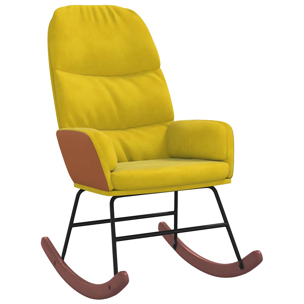 gyngestol fløjl gul