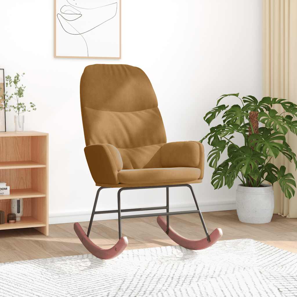 gyngestol fløjl brun