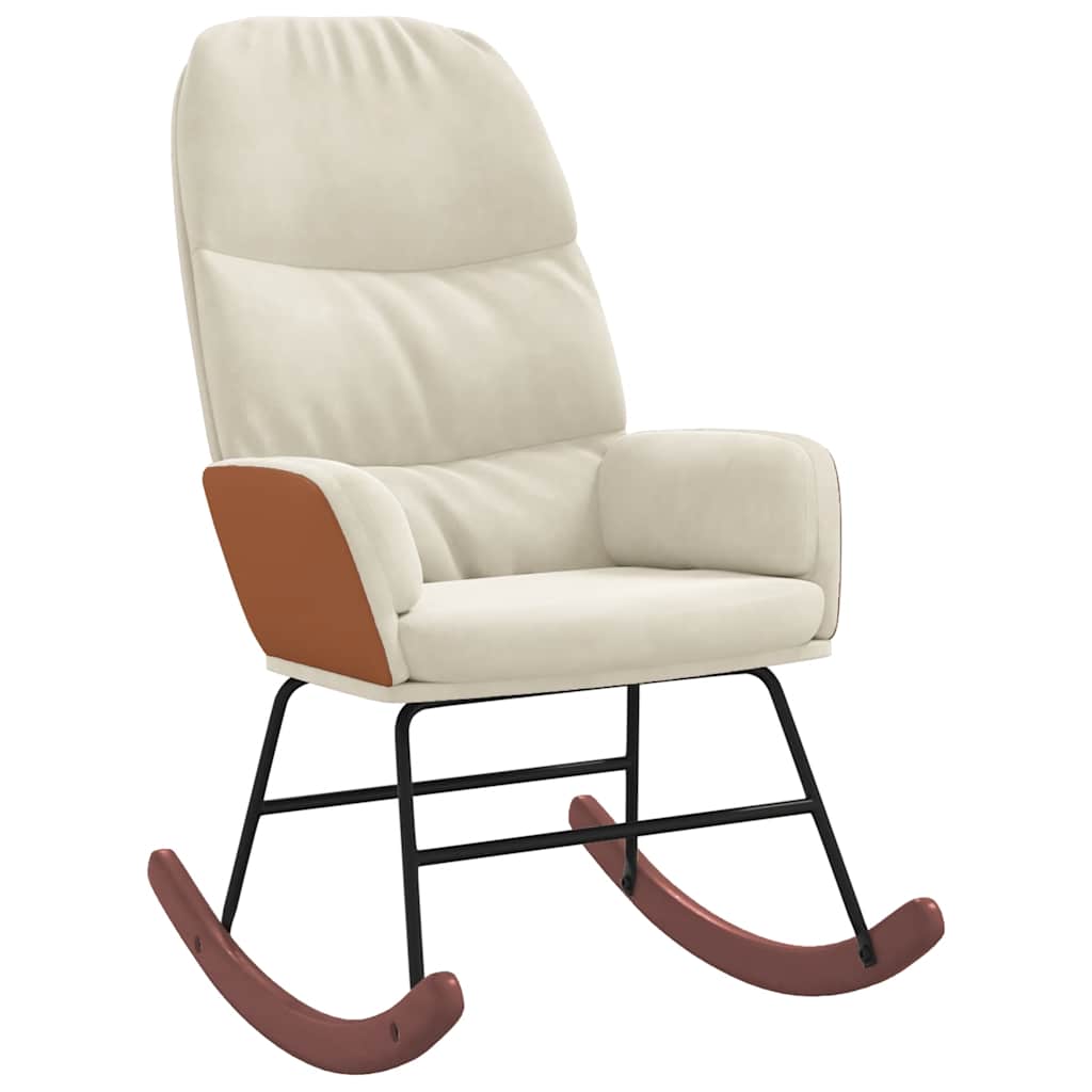 gyngestol fløjl cremehvid