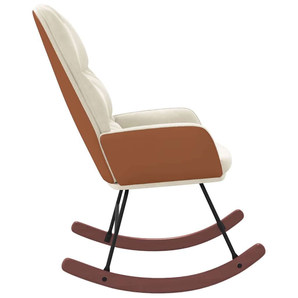 gyngestol fløjl cremehvid