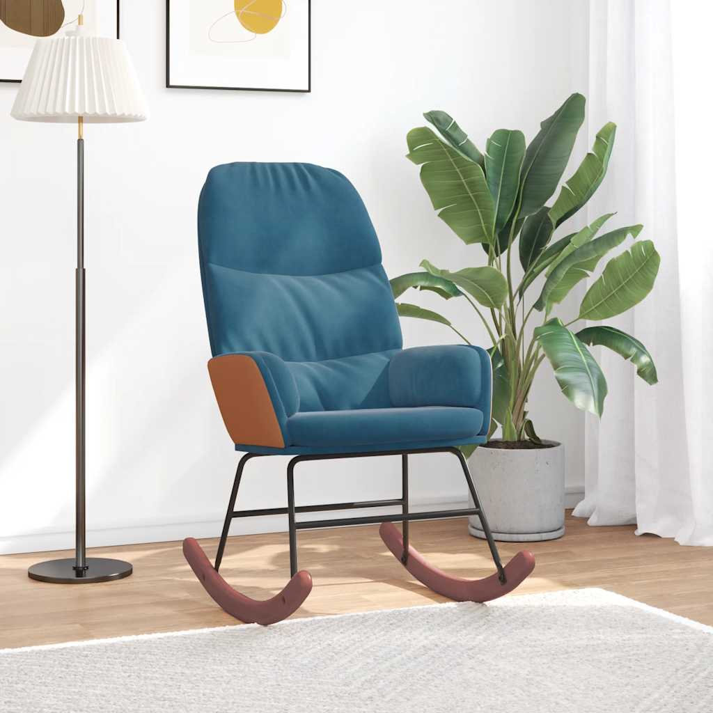 gyngestol fløjl blå