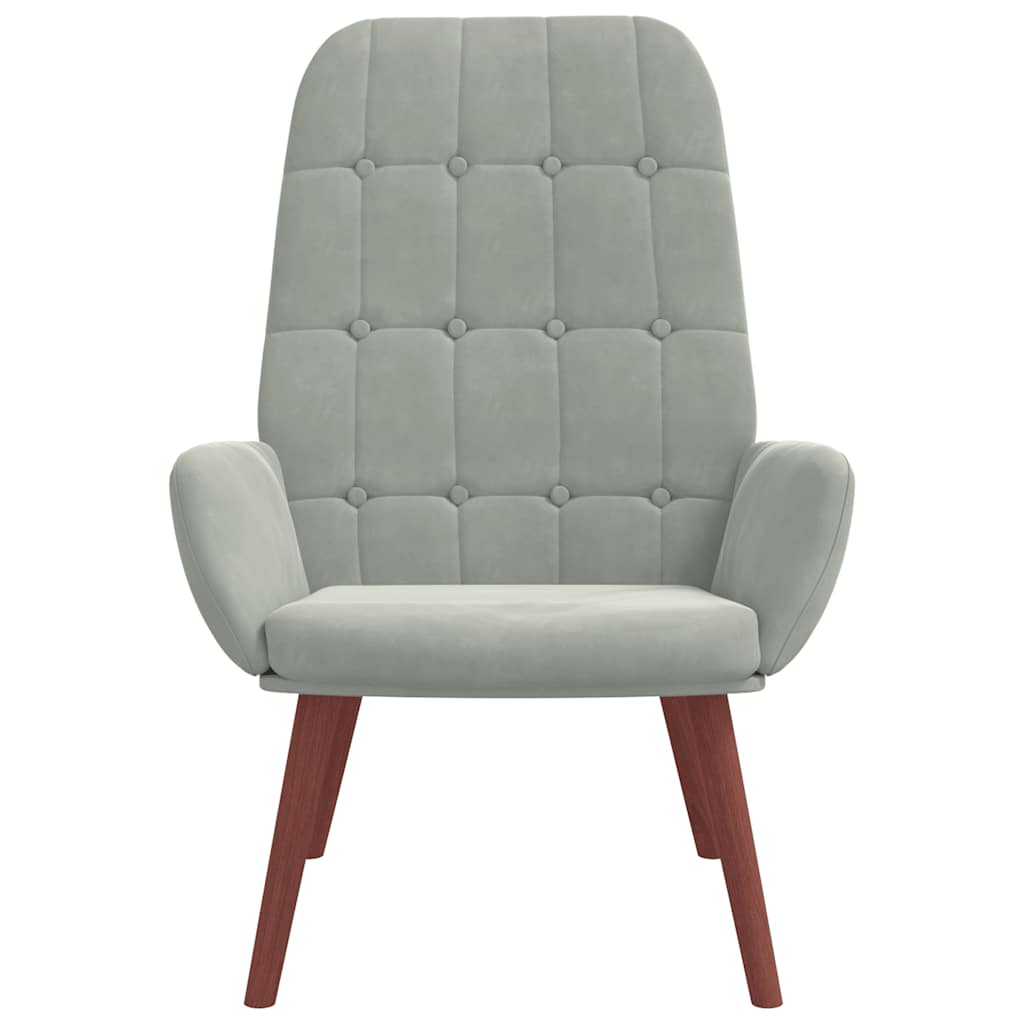 lænestol fløjl lysegrå