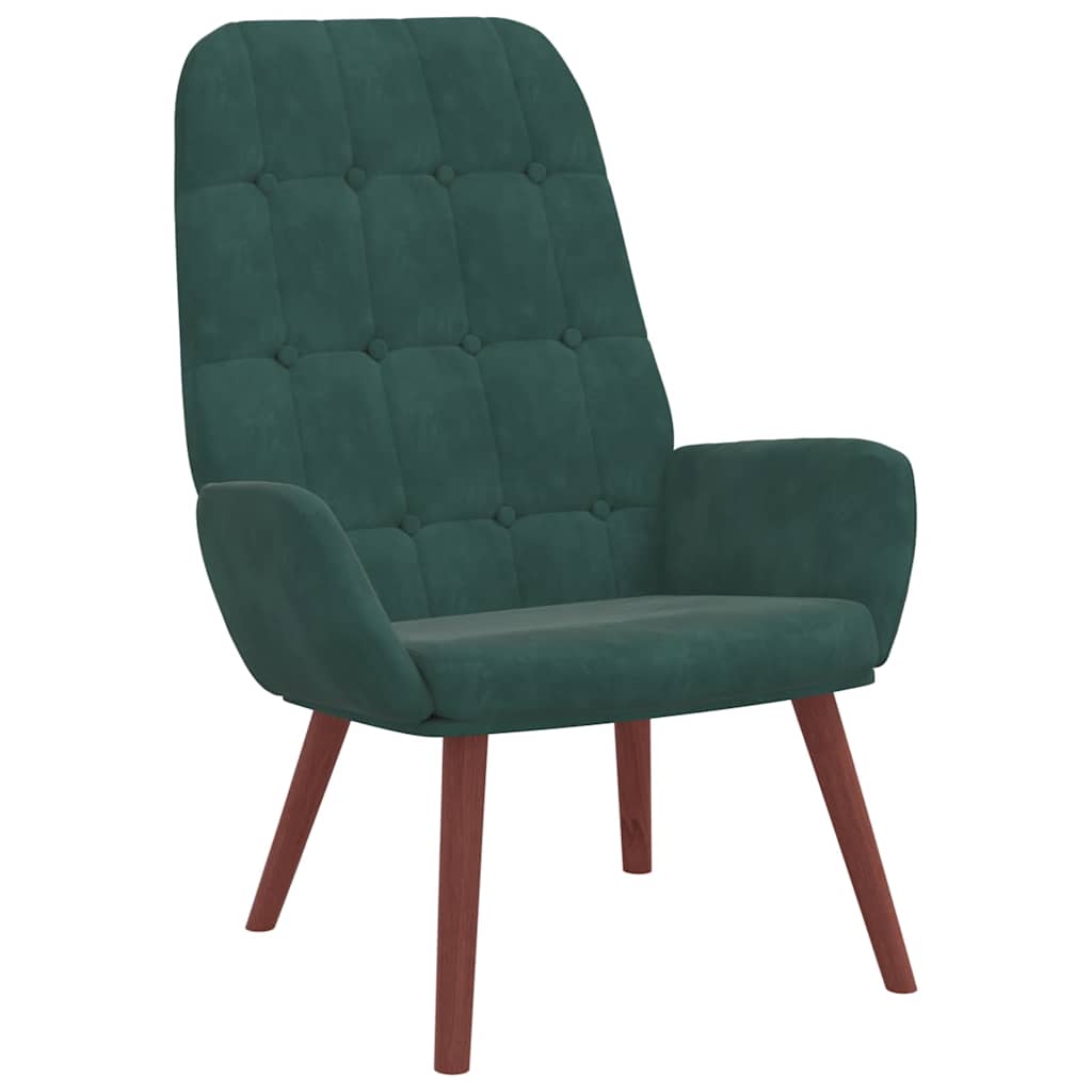 lænestol fløjl mørkegrøn