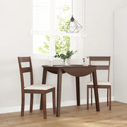 spisebordsstole med hynder 2 stk. massivt gummitræ brun