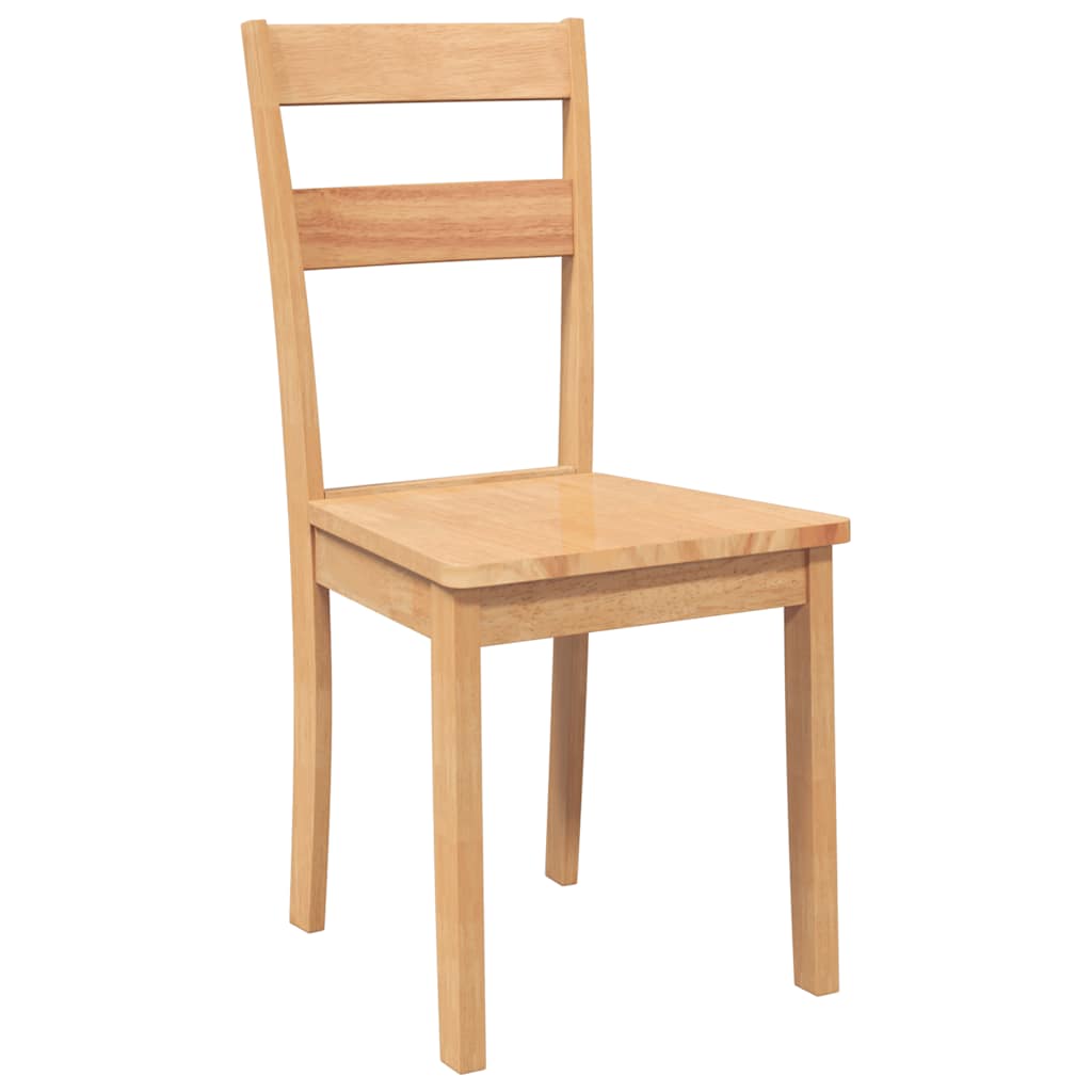 spisebordsstole 2 stk. massivt gummitræ naturfarvet