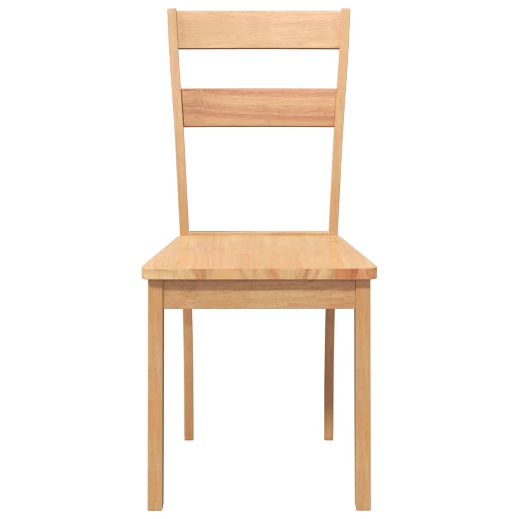 spisebordsstole 2 stk. massivt gummitræ naturfarvet