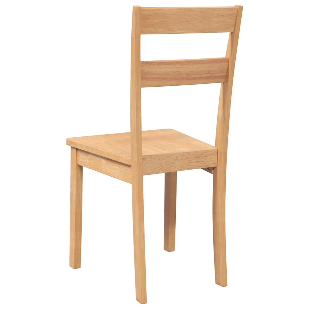 spisebordsstole 2 stk. massivt gummitræ naturfarvet