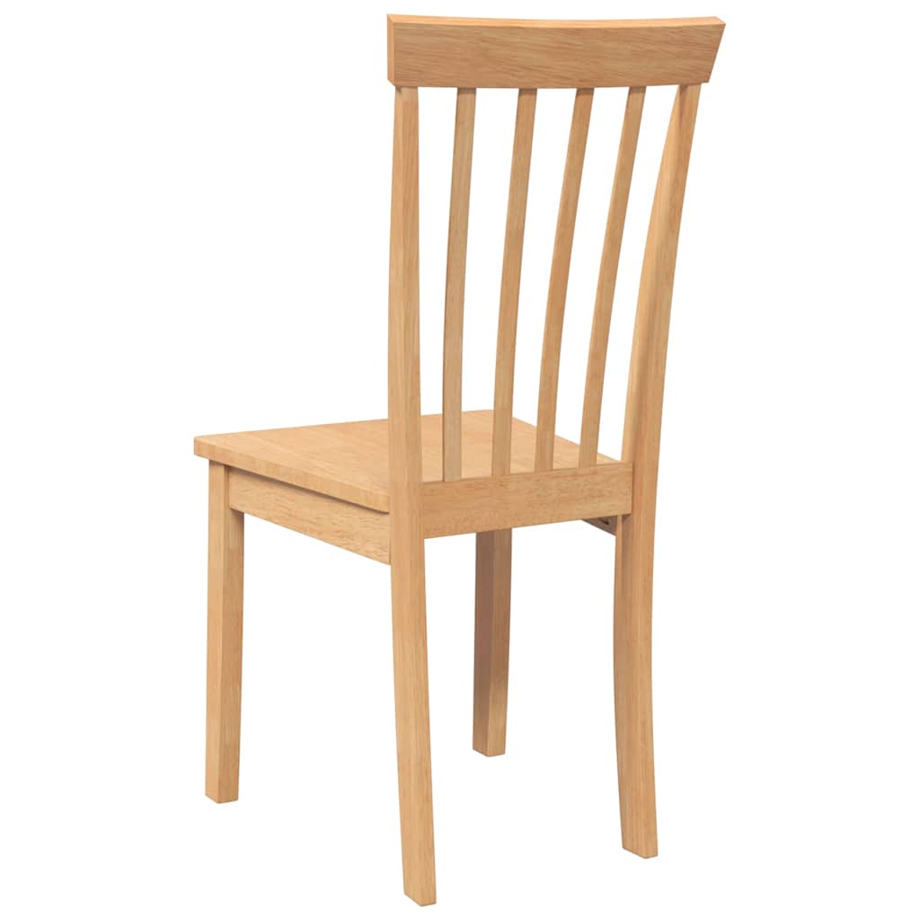 spisebordsstole 2 stk. massivt gummitræ naturfarvet