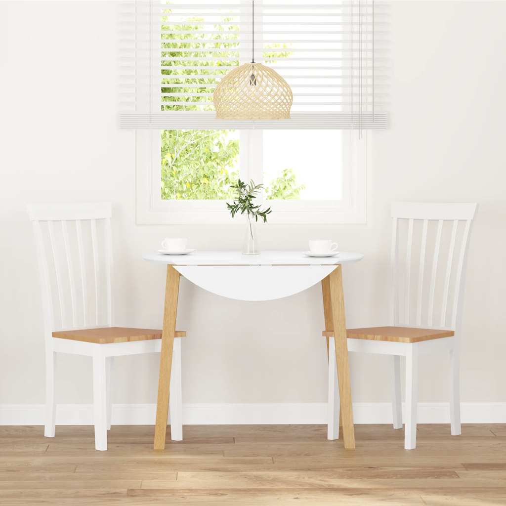 spisebordsstole 2 stk. massivt gummitræ hvid