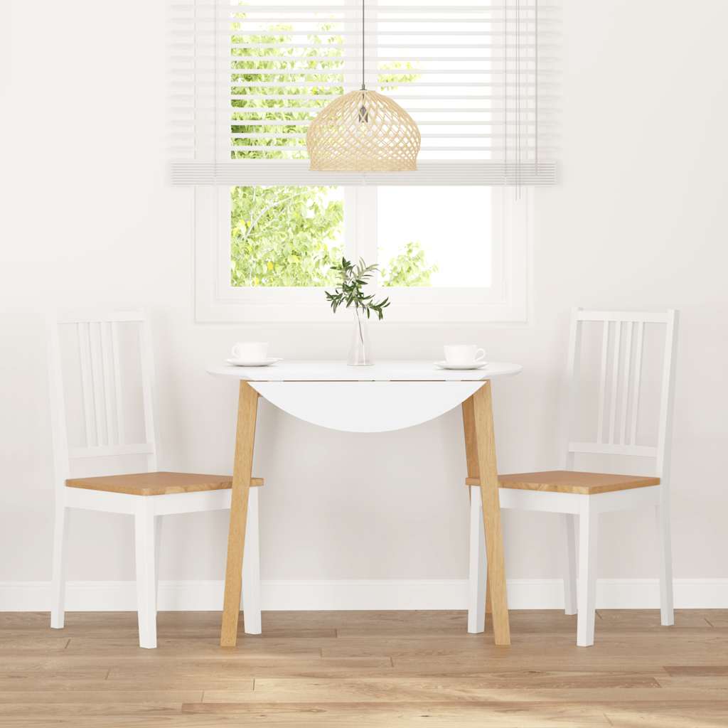 spisebordsstole 2 stk. massivt gummitræ hvid