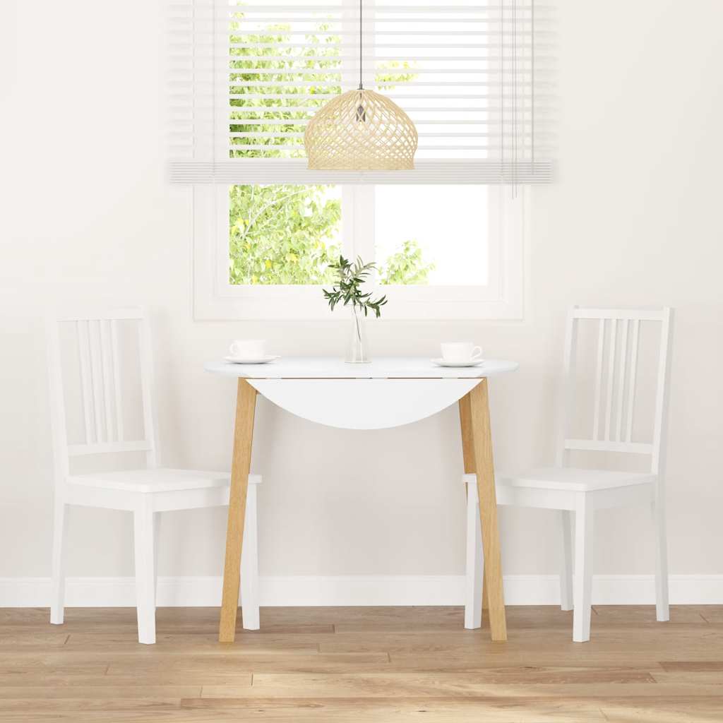 spisebordsstole 2 stk. massivt gummitræ hvid