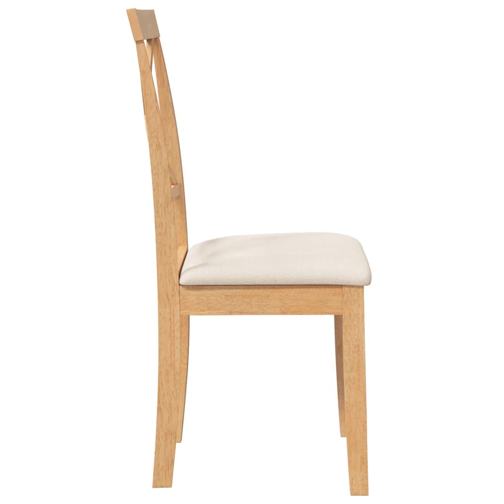 spisebordsstole med hynder 2 stk. massivt gummitræ