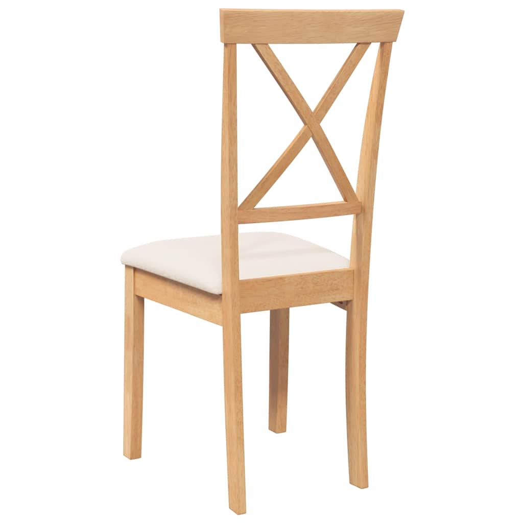 spisebordsstole med hynder 2 stk. massivt gummitræ