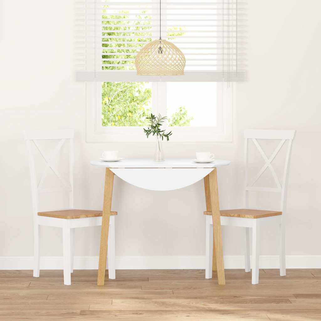 spisebordsstole 2 stk. massivt gummitræ hvid