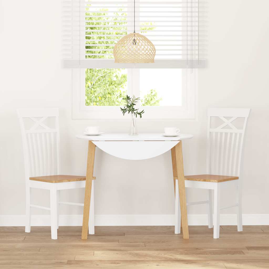 spisebordsstole 2 stk. massivt gummitræ hvid