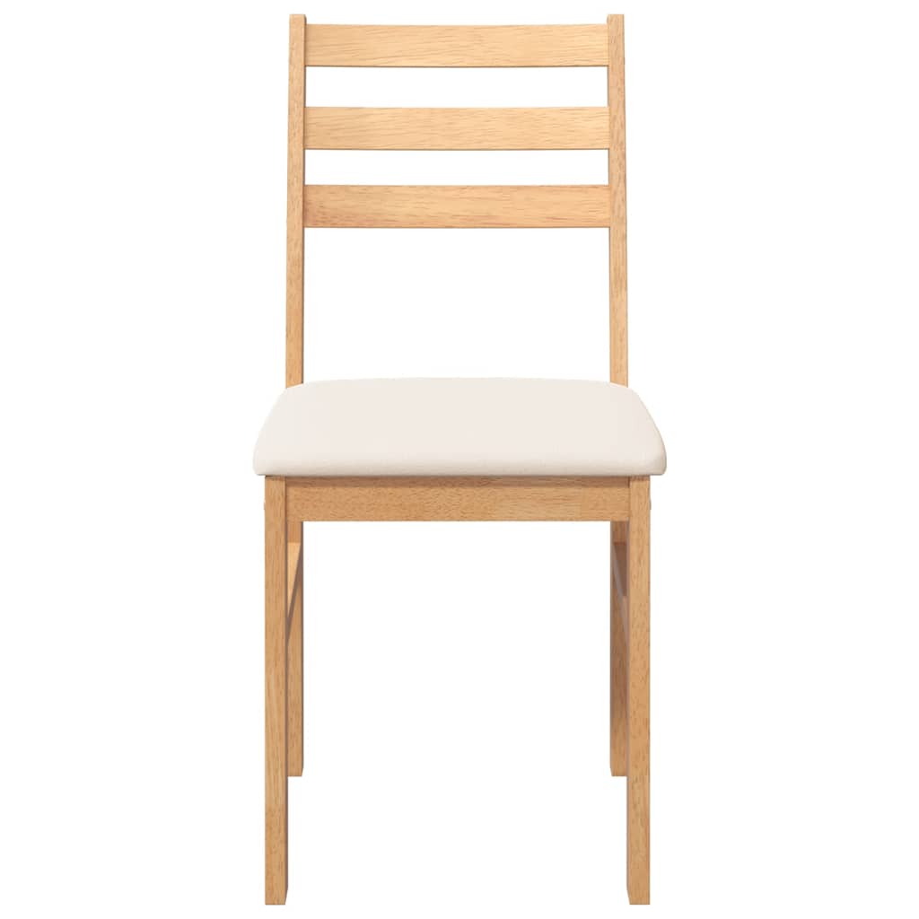 spisebordsstole med hynder 2 stk. massivt gummitræ