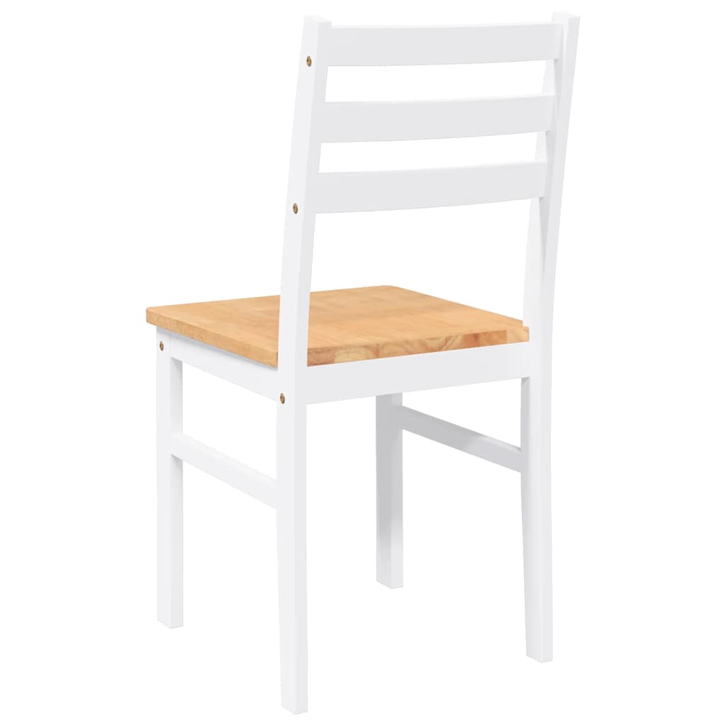spisebordsstole 2 stk. massivt gummitræ hvid