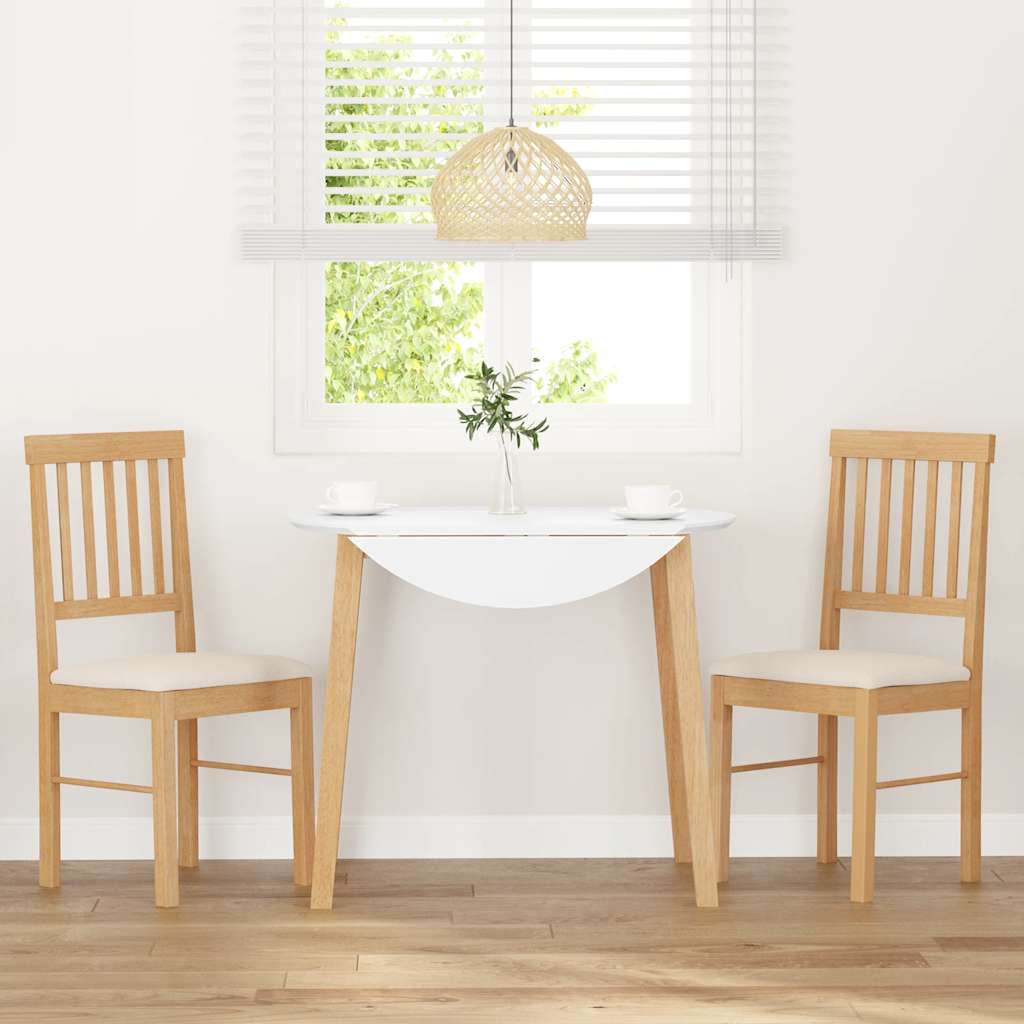 spisebordsstole med hynder 2 stk. massivt gummitræ