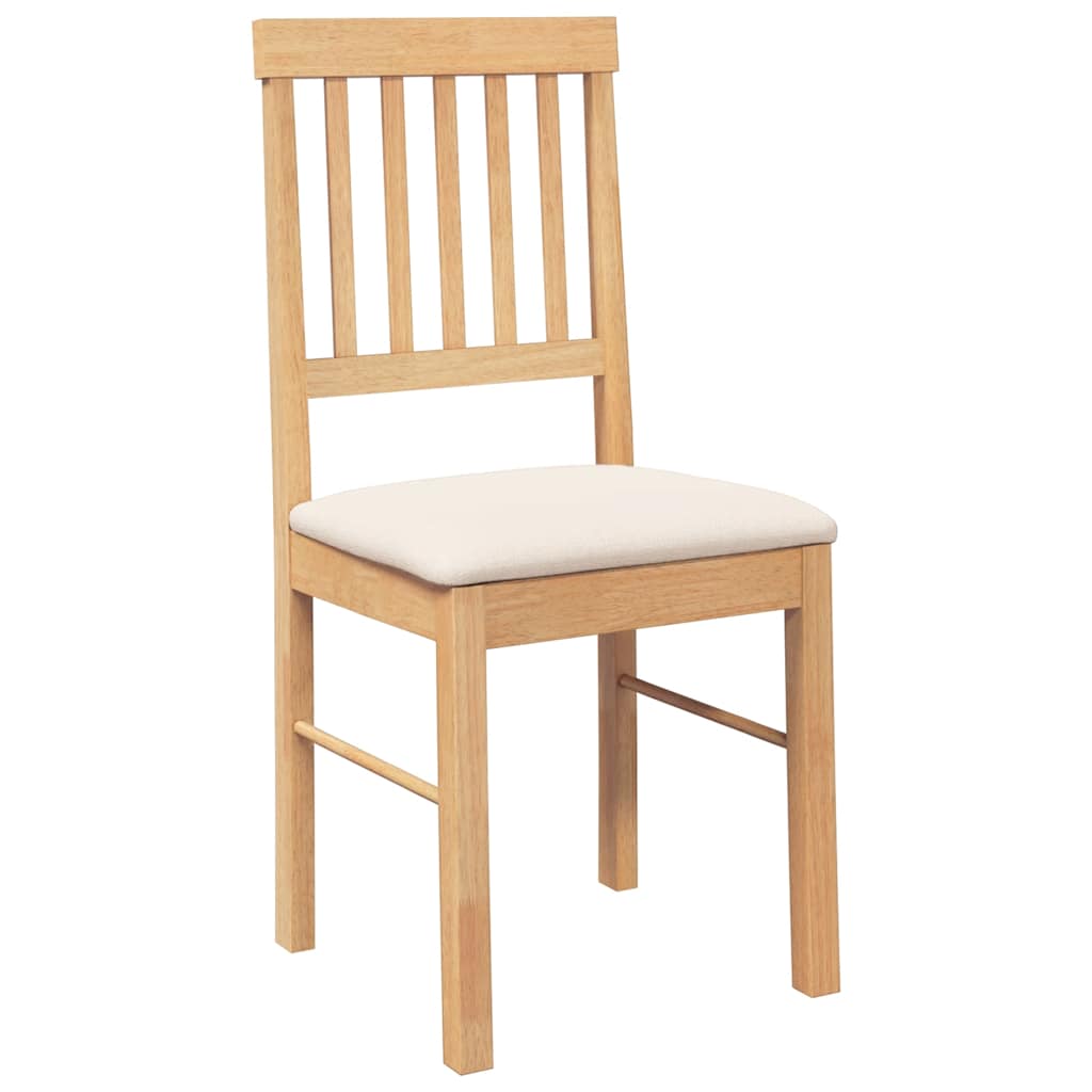 spisebordsstole med hynder 2 stk. massivt gummitræ