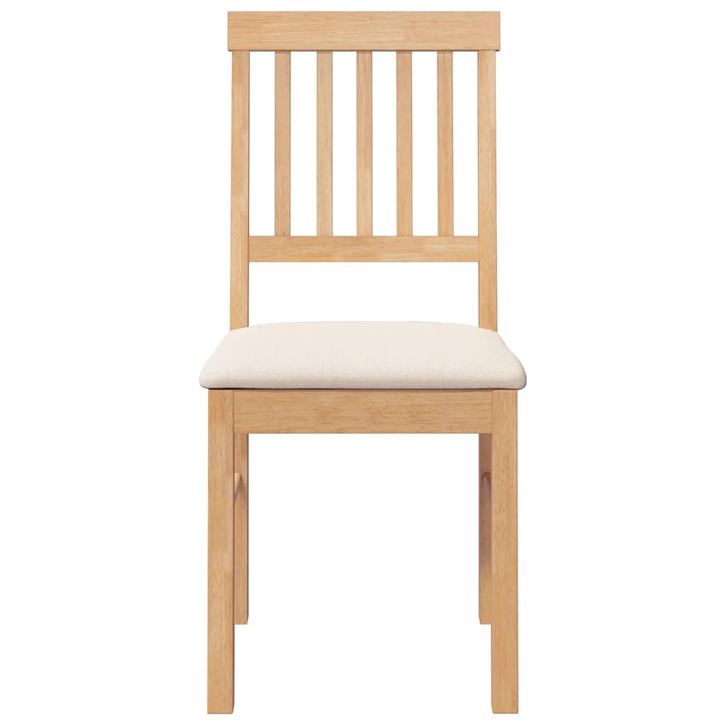 spisebordsstole med hynder 2 stk. massivt gummitræ