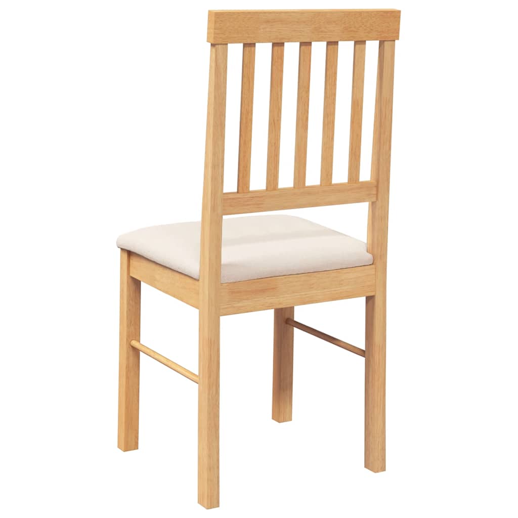 spisebordsstole med hynder 2 stk. massivt gummitræ