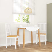 spisebordsstole 2 stk. massivt gummitræ hvid