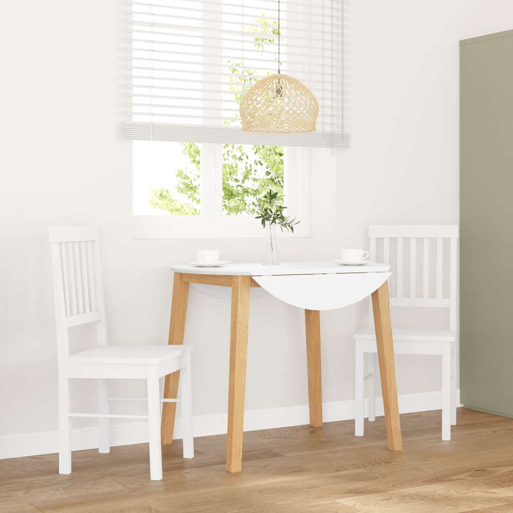 spisebordsstole 2 stk. massivt gummitræ hvid