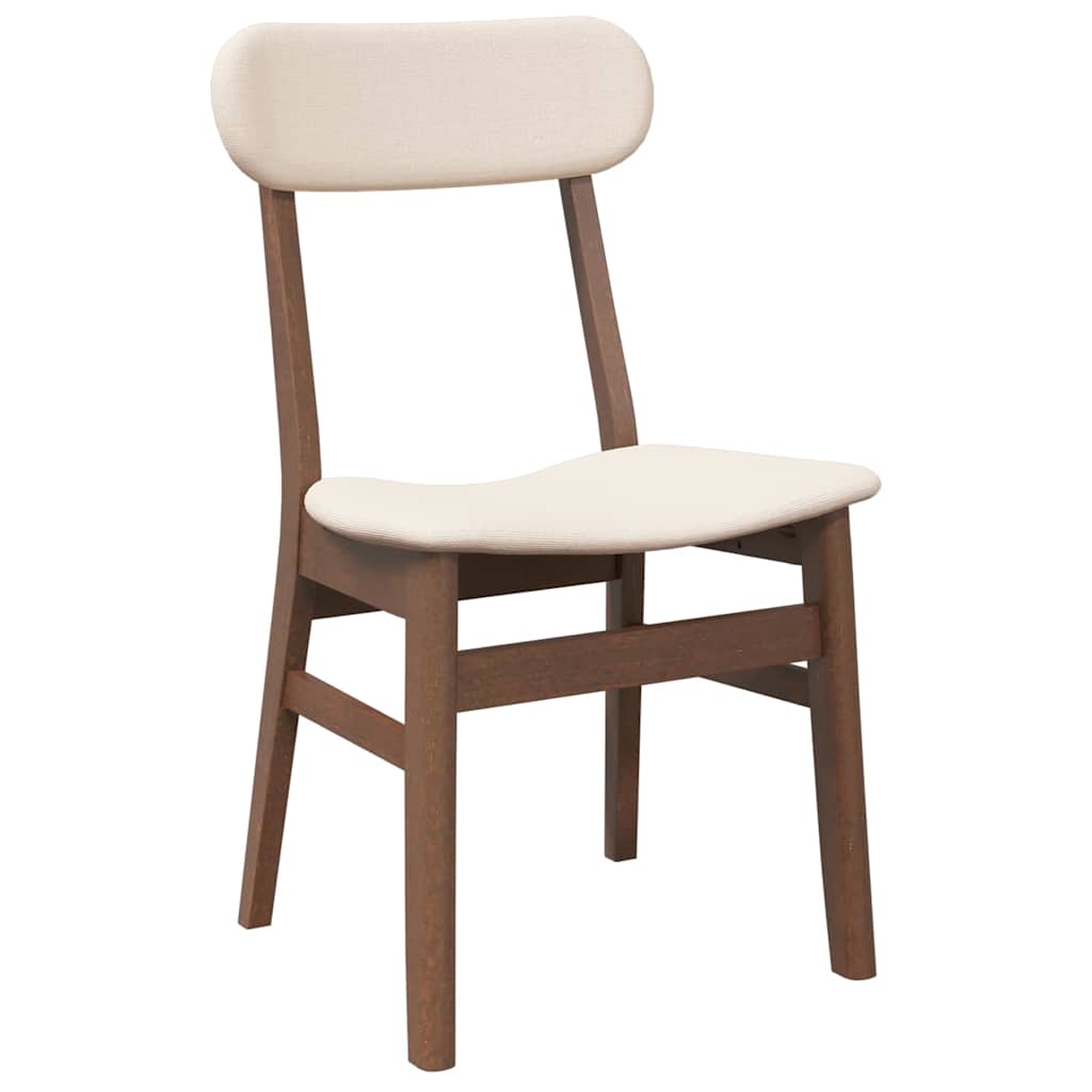 spisebordsstole med hynder 2 stk. massivt gummitræ brun