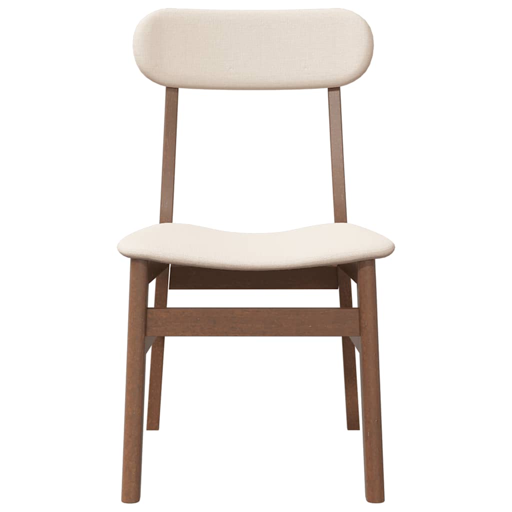 spisebordsstole med hynder 2 stk. massivt gummitræ brun