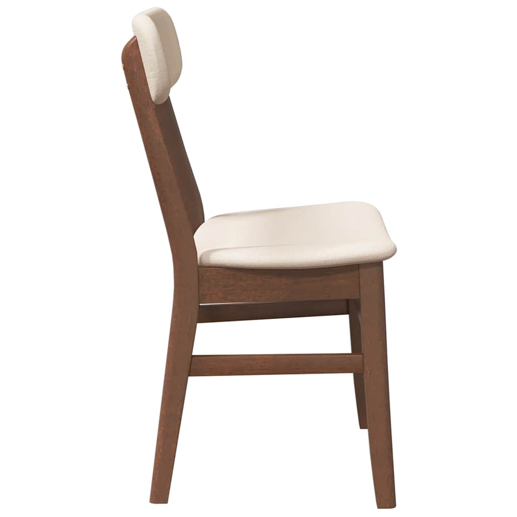 spisebordsstole med hynder 2 stk. massivt gummitræ brun