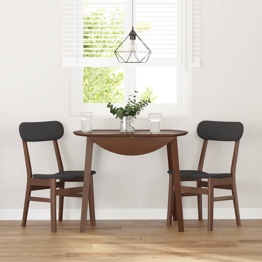 spisebordsstole med hynder 2 stk. massivt gummitræ brun